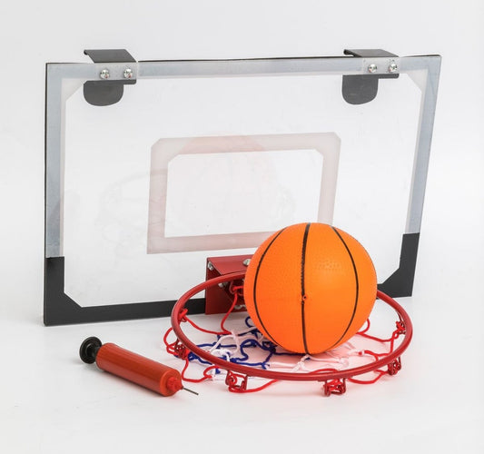 Kids Basketball Hoop Transparent Backboard & Inflatable PVC Basketball